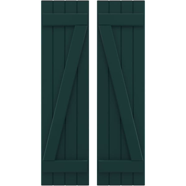 Ekena Millwork Americraft 4-Board (2 Batten) Wood Joined Board-n-Batten Shutters w/ Z-Bar, ARW102BB414X77FGH, PR ARW102BB414X77FGH - main